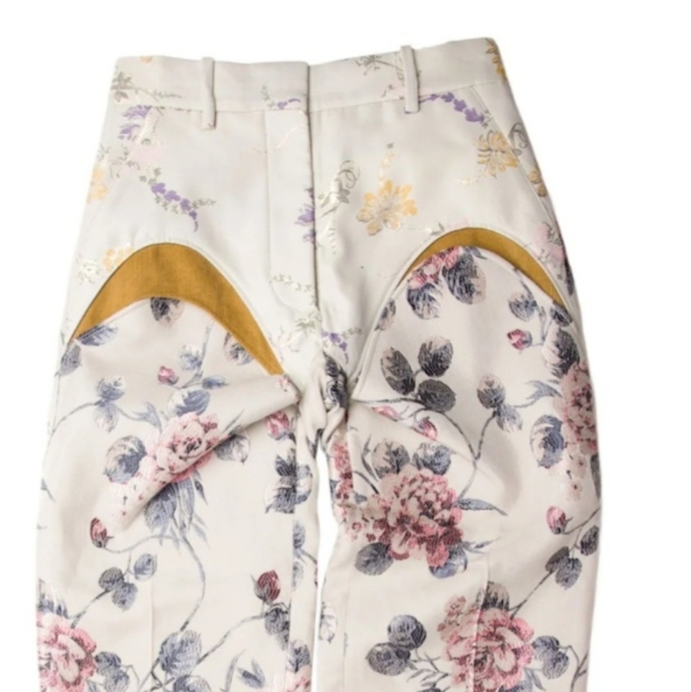 Y PROJECT Floral Print Pants With Open Leg Pants Sixe S LIMITED EDITION - Picture 2 of 5
